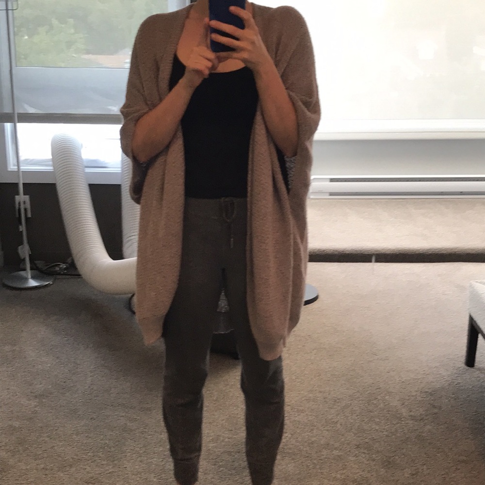 Aritzia Community Grey Oversized Cape Knit Sweater XXS